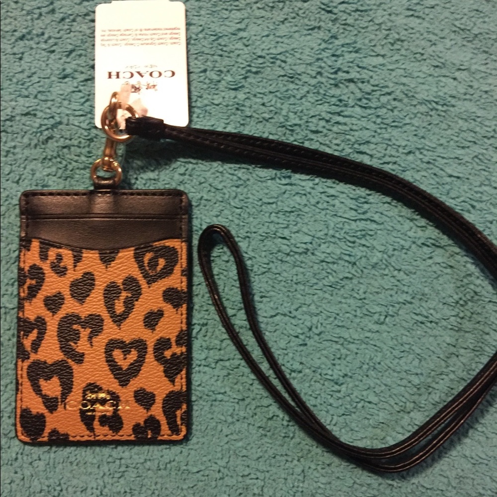 Coach Leopard wristlet, coin purse, and lanyard - Picture 2 of 8